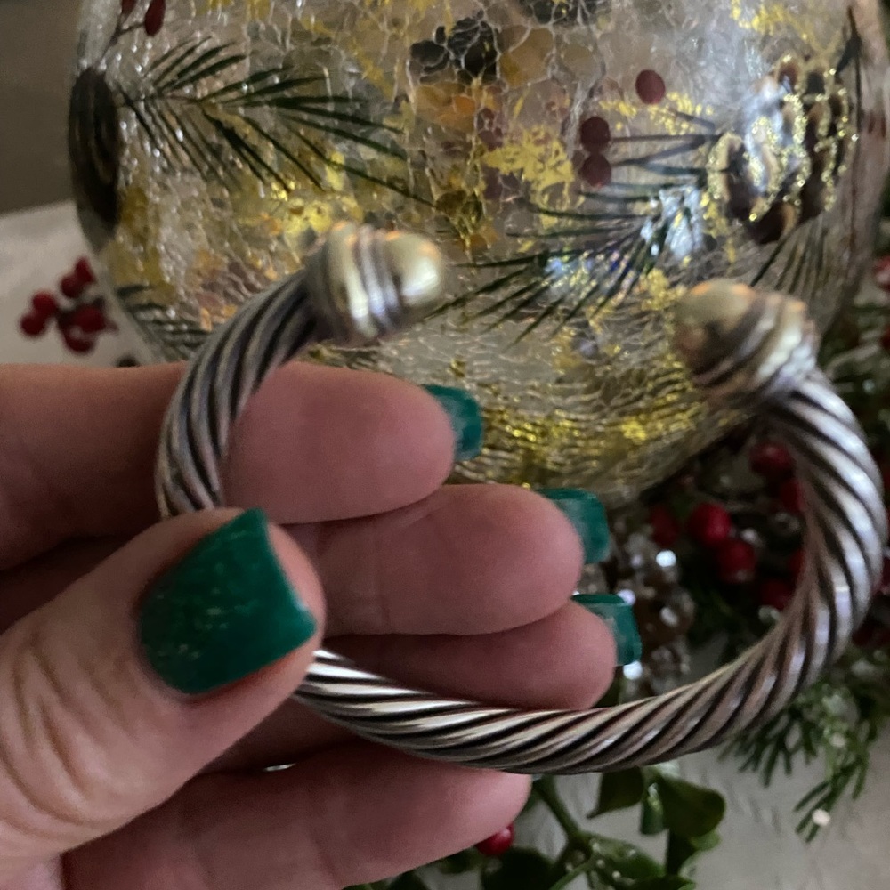David Yurman silver and Gold cuff Bracelet
